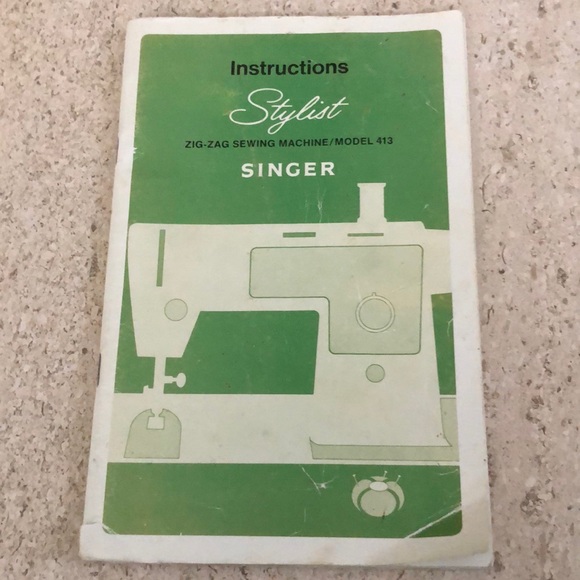 VINTAGE SINGER STYLIST ZIG ZAG INSTRUCTION MANUAL SEWING MACHINE MODEL413 2971 - Picture 1 of 9